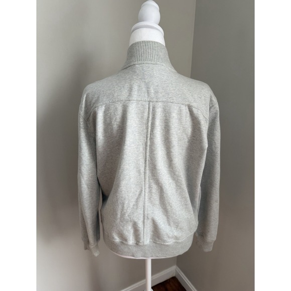 Lauren Ralph Lauren Sweatshirt Women L Full Zip Mock Neck Gray Spring Pickleball - Picture 3 of 13